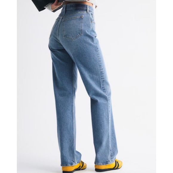 Abercrombie & Fitch Curve Love Jeans 33 / 16 L Tall Ultra High Rise 90s Straight - Picture 7 of 16